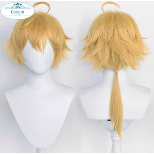 Tohma Cosplay Wig Game Genshin Impact Tohma Light Brown Ponytail Hair Peluca Anime Halloween Party Carnival Role Play Wigs