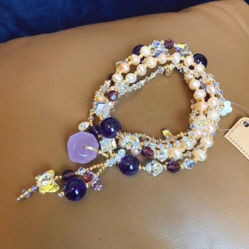 S925 sterling silver natural bracelet Austria crystal bracelet women heavy industry style handmade jewelry