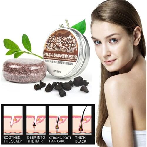 Hair Darkening Shampoo Bar 100% Natural Organic Shampoo Soap Mild Formula Hair Shampoo Gray Hair Reverse Hair Cleansing