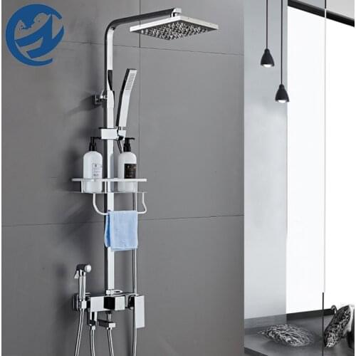 Brass/304 Stainless Steel Rain Shower Faucets Bathroom Shower Mixer Shower Faucet Bidet Faucet Rainfall Mixer shower Set