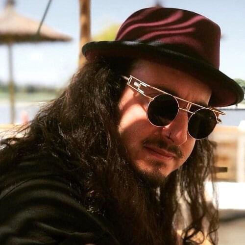 Vintage Round Steampunk Sunglasses Luxury Men And Women Punk Designer 20 Colors Sun Glasses