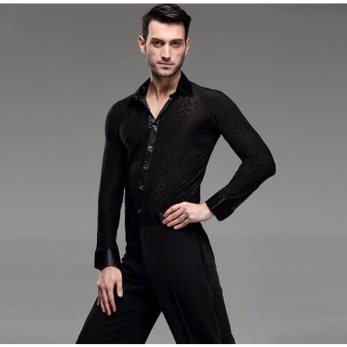 2020 Latin Top Dancing Clothes Latina Dress Men Dance Shirts Ballroom Dance Clothing Men Vestido Dancer Party Dresses