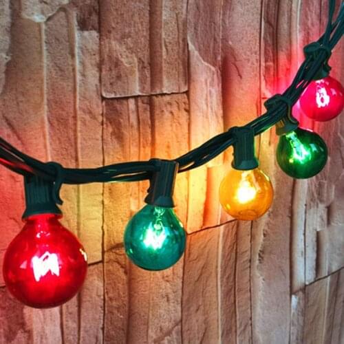 25FT Outdoor G40 Christmas String Light Festoon Globe Bulb Fairy String Light Party Garden Patio Wedding Garland Light Decor