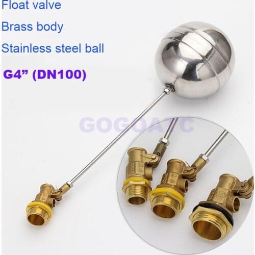 High quality Cold Hot Water Tank Liquid Level Metal Large Float Ball Valve 4 inch DN100 Body brass toilet water ball cock