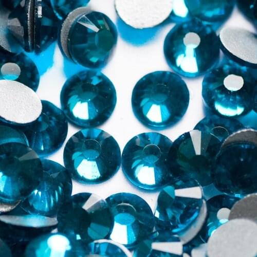 2028NoHF SS20 Blue Zircon 1440Pcs DIY Crystal Rhinestones Decorations Flatback Nail Art Stones