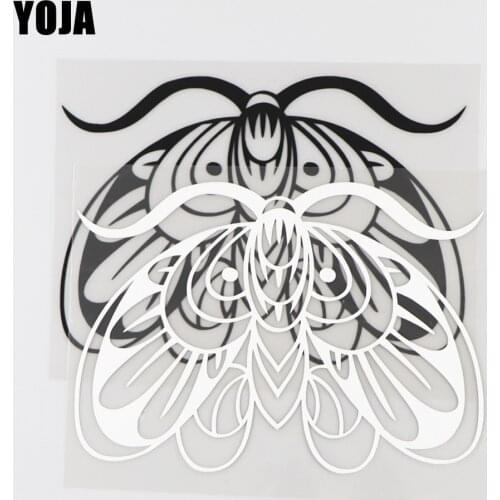 YOJA 13.1×9.4CM Gorgeous Moth Cartoon Animals Vinyl Decal Car Stickers Black/Silver 19C-0097