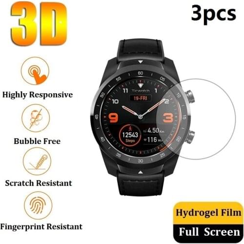 Hydrogel Protective Film for Ticwatch Pro 4G 2020 3 GPS Screen Protector (Not Glass) for Ticwatch S2 S E2 E C2 Plus Film Foil