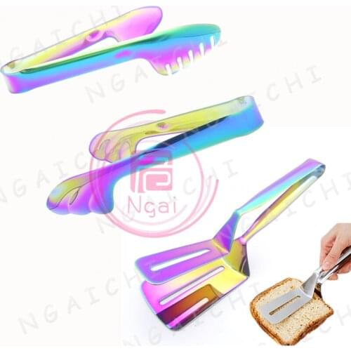 Stainless Steel Clamp Food Clip Steak Tong Multi-functional Clamp Non-Stick Bread Pizza Clip Meat Vegetable Clip Dinnerware 1pcs