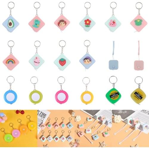 1m/1.5m Portable Retractable Ruler Mini Tape Measures Cartoon Retractable Ruler Children Height Ruler Centimeter Inch Roll Tape