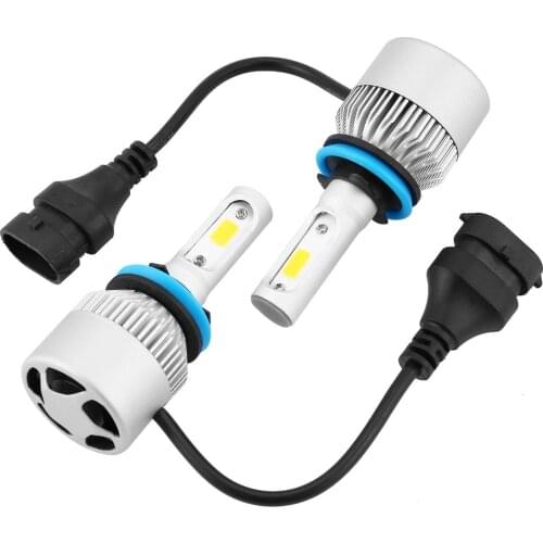 2Pcs/Set Portable S2 LED Headlights H8/H9/H11 72W LED Yellow Light Source COB Chip Lamp Auto Bulbs Lighting System