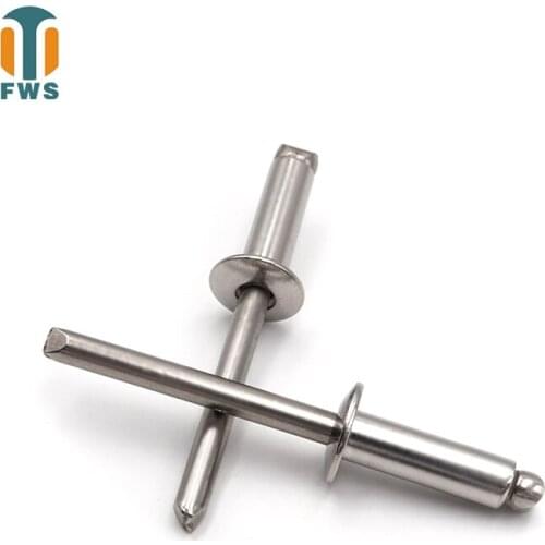 200PCS M4.8 8-30mm Multi Size GB12618.4DIN EN ISO15983 Stainless Steel Round Head Blind Rivets for Furniture Car Aircraft