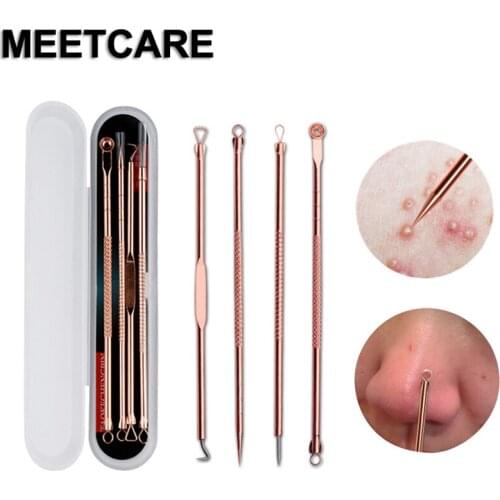 4PCS Stainless Steel Blackhead Acne Remover Needle Tool Blackhead Remover Dark Sore Acne Extractor Clean Beauty Skin Care Tool