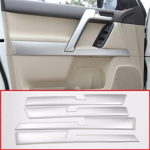 4pcs Car ABS Interior Door Decoration Panel Trim For Toyota Land Cruiser Prado FJ150 150 2010-2018 Year Accessories