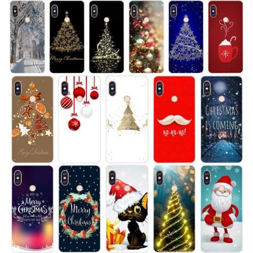 93SD Merry Christmas Soft Silicone Tpu Cover phone Case for xiaomi redmi 6 Pro 6A note 5 6 Pro mi 8 lite