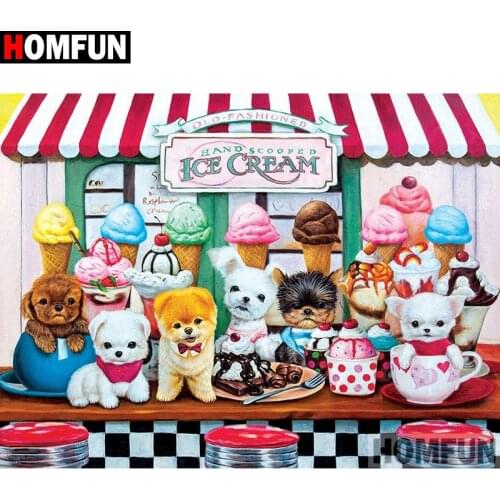 HOMFUN Full Square/Round Drill 5D DIY Diamond Painting "Cartoon puppy" Embroidery Cross Stitch 5D Home Decor Gift A00684