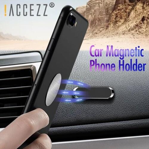!ACCEZZ Mini Strip Shape Magnetic Car Phone Holder Stand For iPhone XS Samsung Xiaomi Wall Metal Magnet GPS Car Mount Dashboard