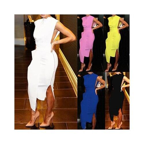 Hollow Out Sexy Club Dress Women Party Night Sleeveless Solid Zipper Irregular Slim Fit Bodycon High Waist Office Lady Robes