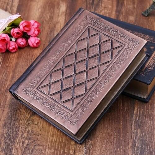 2021 New Retro Vintage Journal Diary Notebook Leather Blank Hard Cover Sketchbook Paper Stationery Travel Gift
