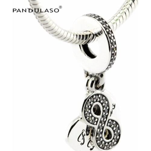 Fits Silver Charms Bracelet 925 Sterling-Silver-Jewelry Forever Friends Hanging Charm Beads For Women DIY Jewelry Making