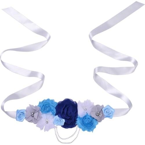 Elegant Dress Sash Handmade Flower Girl Sash Belt Woman Maternity Photo Prop Sash Belt Waistband Beaded Rhinestone Bridal Belts