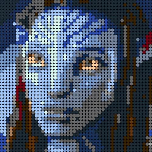 Action Movie Figure Avatared Pixel Mosaic Art Painting Collection Building Blocks Painted Background Decoration Kids Bricks Toys