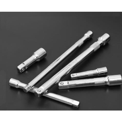 1pc 1/4" 3/8" Drive Extension Bar Chrome Vanadium Steel 50-100mm Ratchet Wrench Socket Extender Hand Adjustment Tool
