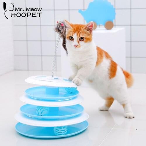 Hoopet Cat Toys Puzzle Funny Cat Turbtable Interactive Cat Track Toys Pet Toy