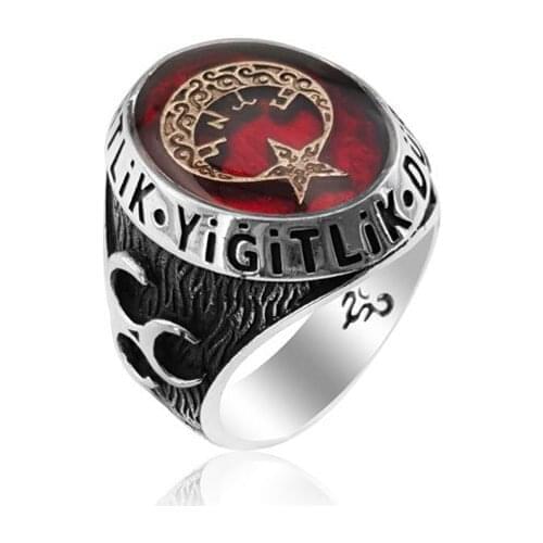 Super Friday Sale 925 Silver Ottoman Rings Moon Star Silver Men Rings Ertugrul Diliris Ring for Man Fine Jewellery Accessorie