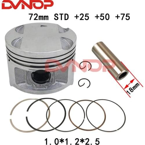 Motorcycle 72mm Piston Bore 18mm Pin Ring Gasket Set For Suzuki GN250 DR250 GZ250 DR GZ GN 250 Egine Spare Parts