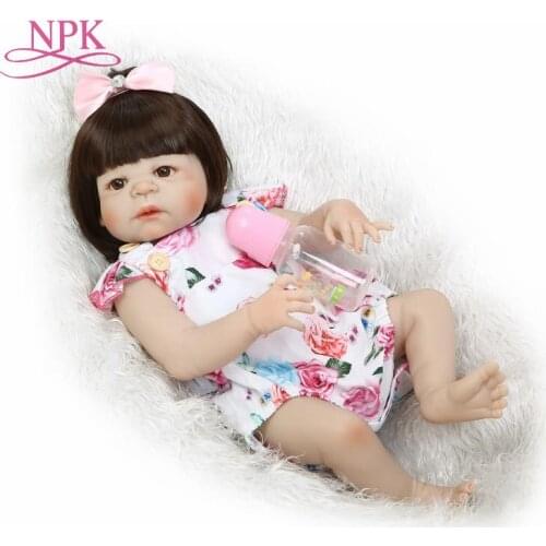 Hot 22'' Lifelike Reborn Bonecas Handmade Silicone Reborn Baby Doll Full Body Vinyl Baby Fashion Children Birthday Gift Toys