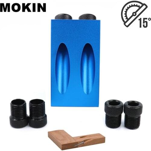 Pocket Hole Jig Kit System 6/8/10mm Mini Drill Guide Drill Bit Set Angle Drilling Puncher Locator Jig Woodworking Tools