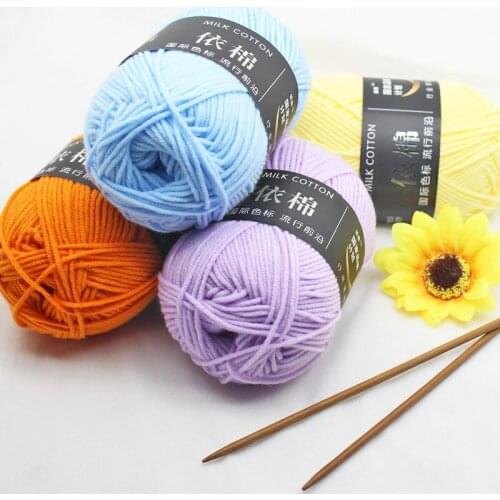 Milk Cotton Wool Baby Combed Milk Cotton Fine Wool Manual Diy Material Package Chunky Yarn 50g Yarn Crochet Threads Knitting
