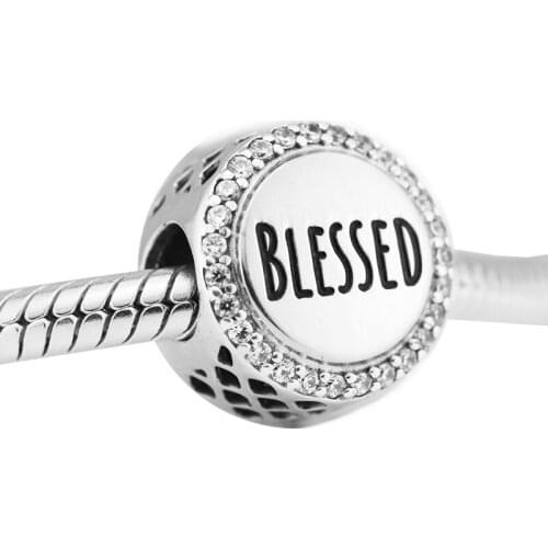 Genuine 925 Sterling Silver Blessed Charms Beads for Jewelry Making Fits Original Bracelet Women Girls DIY Gift Berloques
