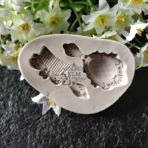 New comb mirror silicone mold Chocolate cake decoration mould Epoxy mold