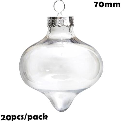 Promotion - 20 Pieces x DIY Paintable/Shatterproof/Fillable Christmas Decoration Ball/Ornament 70mm Plastic Onion
