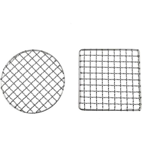 304 Stainless Steel Barbecue Grill Net Meshes Grate Wire Net Camping Hiking Outdoor Grill Round/Square BBQ Mat Grid Dropshpping
