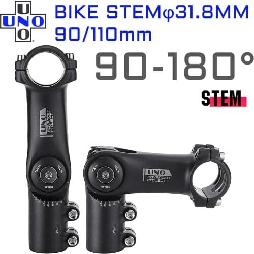 UNO Angle Adjustable Height Riser Stems Fork 28.6mm Mountain Bike Stem Parts 31.8mm 90/110MM Kalloy Stem Bicycle Accessories