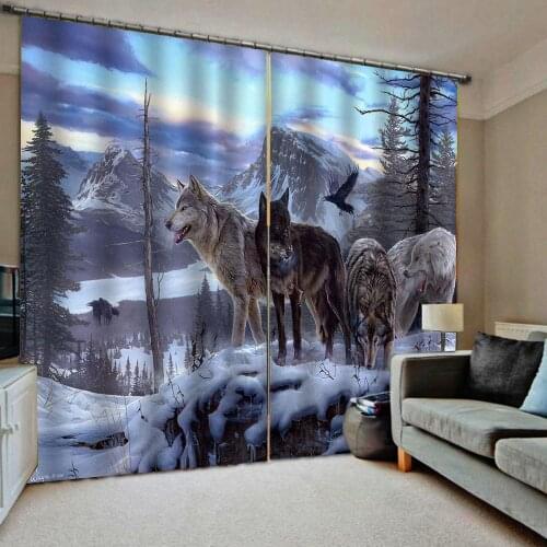 Snow curtains winter scenery curtain 3D Curtain Luxury Blackout Window Curtain Living Room blackout curtains