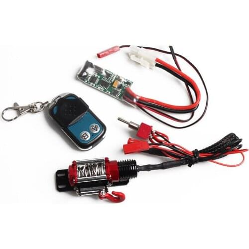 Steel Wired Winch Control System Wireless Remote Receiver For 1/10 RC Crawler Car Axial SCX10 TRAXXAS TRX4 D90 TF2 Tamiya CC01