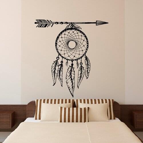 Arrow feathers dream catcher wall stickers vinyl wall stickers living room bedroom Bohemian murals ZM10