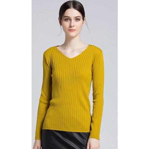 Women Sweaters And Pullovers Real Sweater Blusas De Inverno Feminina 2018 New Style Wear V Collar Ladies Long Knitted Jersey