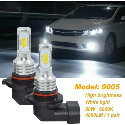 1 Pair Car Lamps For Front Lights 9005 Led Headlight Bulbs 80W 4000LM 6000K Led Fog Lights For Auto Car Lights For Golf 6 F10