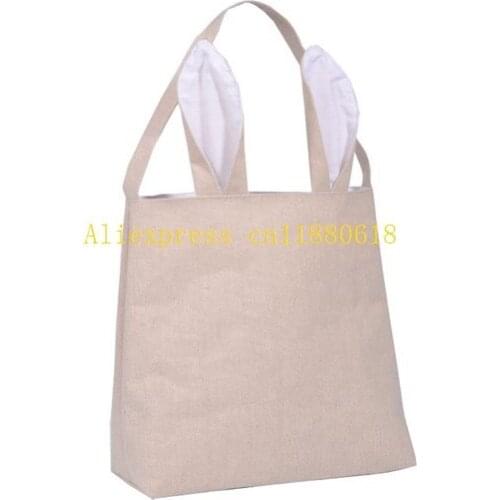100pcs/lot Free Shipping New Cotton Burlap Ears Bags Cute Bunny Bag For Kids Gift Packing For Easter Party Wedding Decoraton