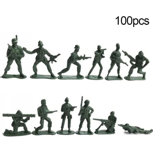 100Pcs Military Army Soldiers Action Figures Model Mini Wartime Scene Accessory