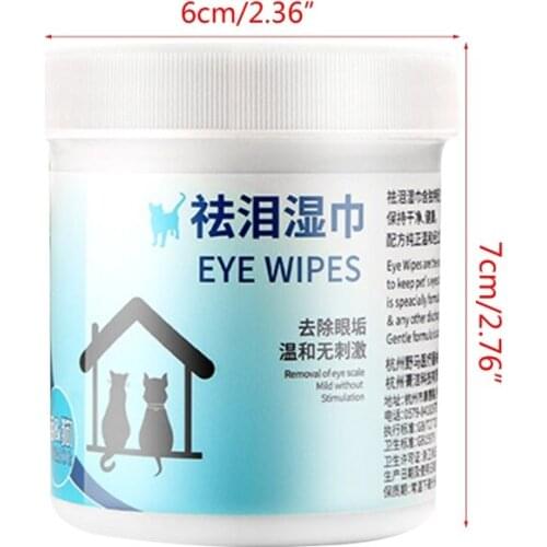 100Pcs/Can Pet Eye Wet Wipes Cat Tear Stain Remover Grooming Supplies Dog Cleaning Paper Towels P15D