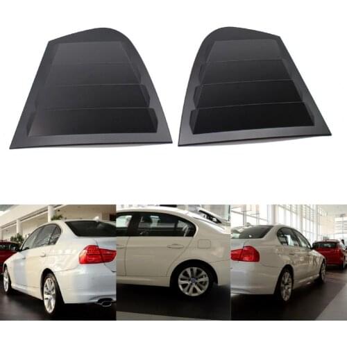 2Pcs Matte Black Rear Side Window Louvers Shutters Triangular Trim OE:51347060211 51347060212 for BMW 3 Series E90 09-11