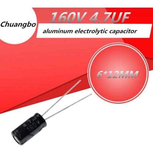20pcs Higt quality 160V 4.7UF 6*12MM aluminum electrolytic capacitor 160V 4.7UF 6*12MM