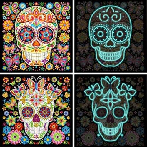 5D DIY Night Luminous Crystal Diamond Painting Diamond Mosaic Embroidery Cross-Stitch Halloween Home decoration Decor