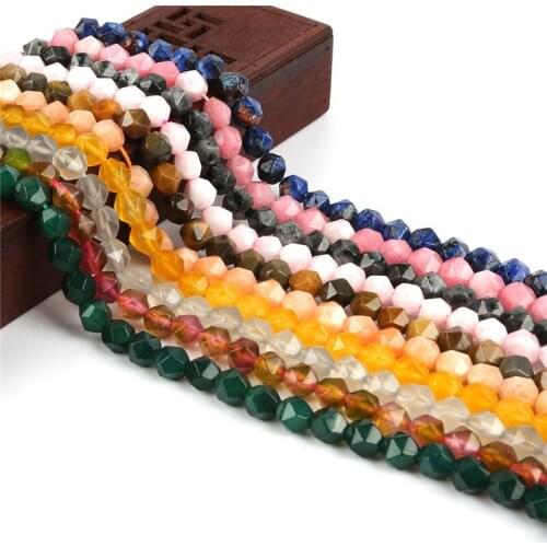 8mm Approx 48pcs Natural Rock Crystal Faceted Stone Beads Loose Beads For DIY Necklace Bracelet Jewelry Making Findings Handmade