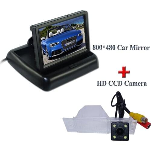 Adapt for Hyundai new Tucson IX35 2016/2015 4 LED car back up camera+4.3 inch car monitor 800*480 color screen display